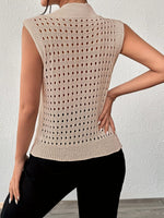 Hollow Out Round Neck Knit Tank