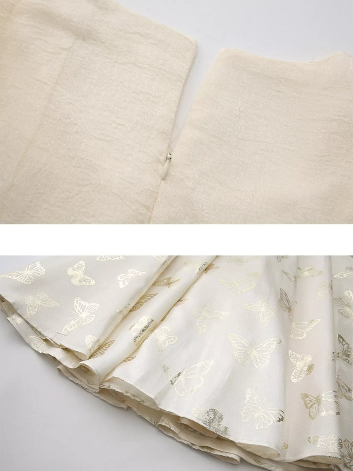 Butterfly Print Puff Sleeve Dress