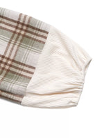 Plaid V-Neck Button Front Sweatshirt