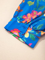 Floral Print Button-Up Short Sleeve Shirt