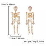 Halloween Skeleton Skull Zircon Drop Earrings