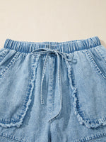 Frayed Edge Casual Denim Shorts