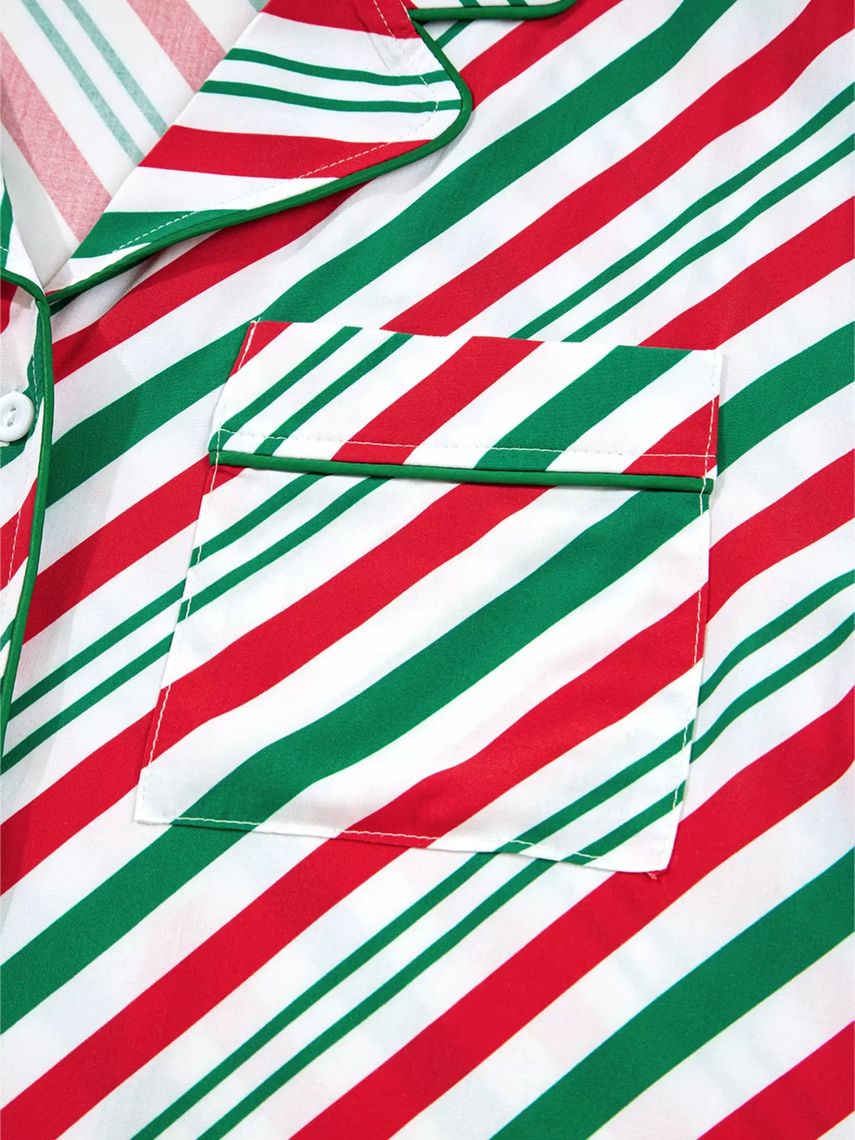 Stripe Contrast Velvet Ribbon Knot Christmas 2pcs Pajama Set