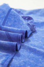 Mineral Wash Raw Seam Lace Sleeve Cotton Tee