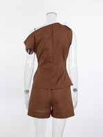 One-Shoulder Top and Shorts Set