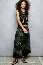 POL Button Down Cropped Crochet Vest with Scalloped Edge