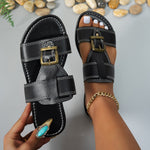 Open Toe Buckle Accent Sandals