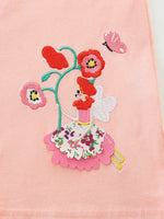 Children's Floral Embroidered Ruffle Sleeve Casual Dress