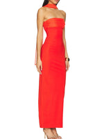 Ruched Tube Maxi Dress
