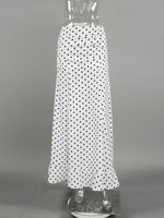 Polka Dot Ruffle Hem Maxi Skirt