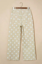 Polka Dot High-Waisted Wide Leg Jeans