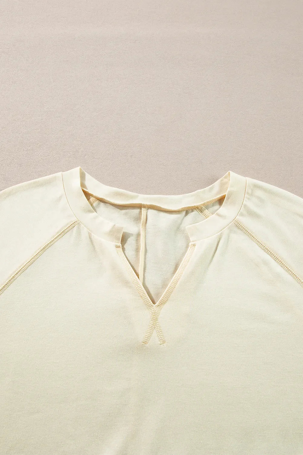 Slit Notched Long Sleeve Blouse