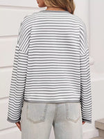 Striped Button-Up Cardigan