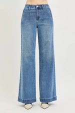 RISEN Tummy Control Elastic Band High Rise Wide Jeans