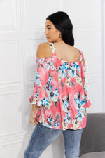 Sew In Love Full Size Fresh TakeFloral Cold-Shoulder Top