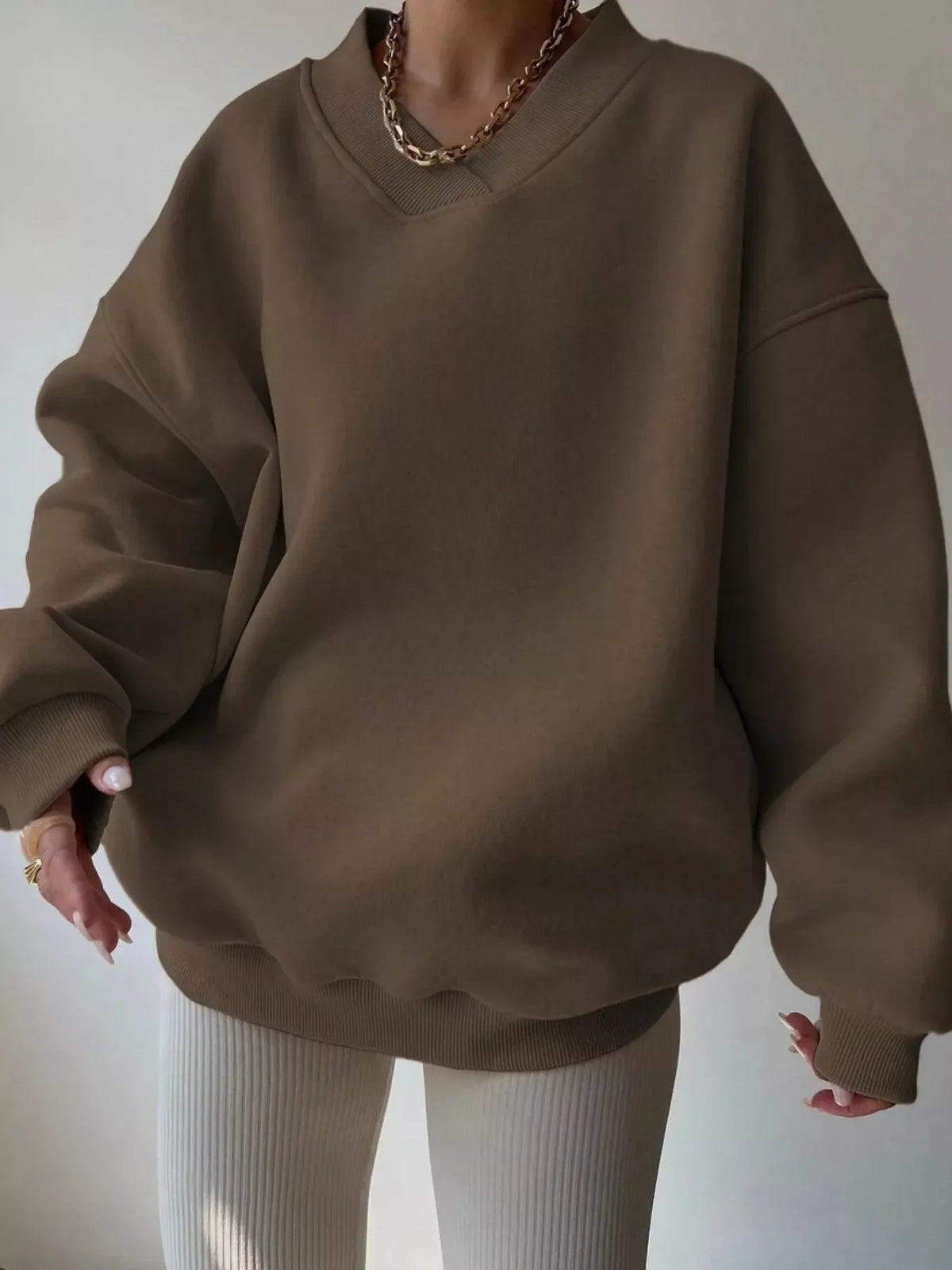 Dropped Shoulder Long Sleeve Oversized Sweatshirt