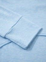 Notched Terry Long Sleeve Top