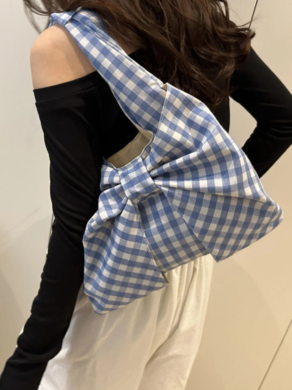 Ruched Bow Shoulder Bag