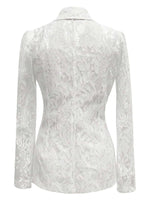 Floral Pattern Lace Single-Breasted Blazer