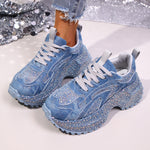 Rhinestone Lace Up Sneaker