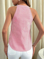 Striped Button Front Tank