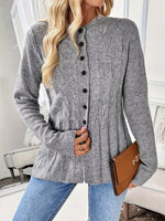 Cable Knit Button Up Cardigan