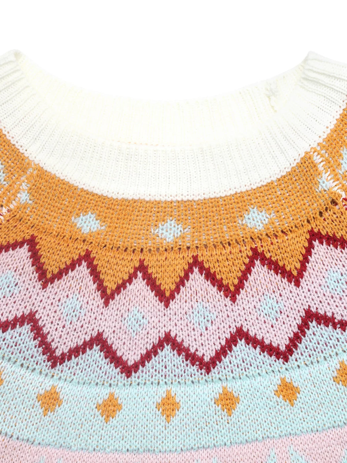 Contrast Round Neck Long Sleeve Sweater