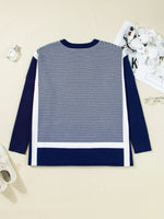 Stripe Dolman Oversize Tunic Sweater