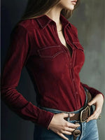 Suede Button-Down Shirt