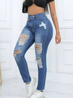Distressed High-Waisted Jeans