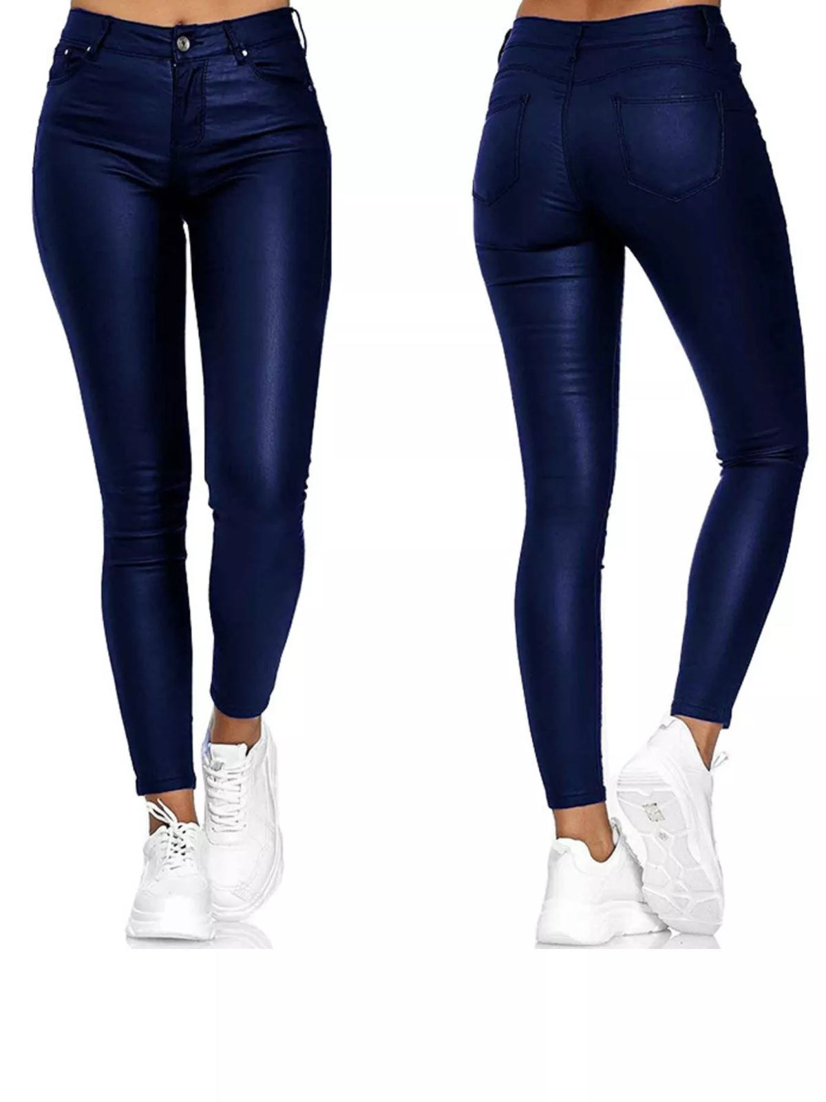 High-Waisted Leather Skinny Pants