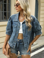 Button Down Washed Denim Jacket