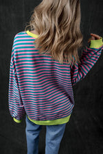 Pumpkin Striped Long Sleeve Sweatshirt