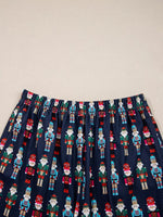 Mama Claus Plaid Letter Tee and Nutcracker Shorts 2pcs Lounge Set