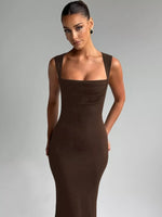 Square Neck Sleeveless Maxi Dress