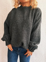 Round Neck Dropped Shoulder Sweater