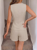 Surplice Wrap Top and Shorts Set