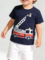 Children's Fire Truck Graphic Crew Neck T-Shirt