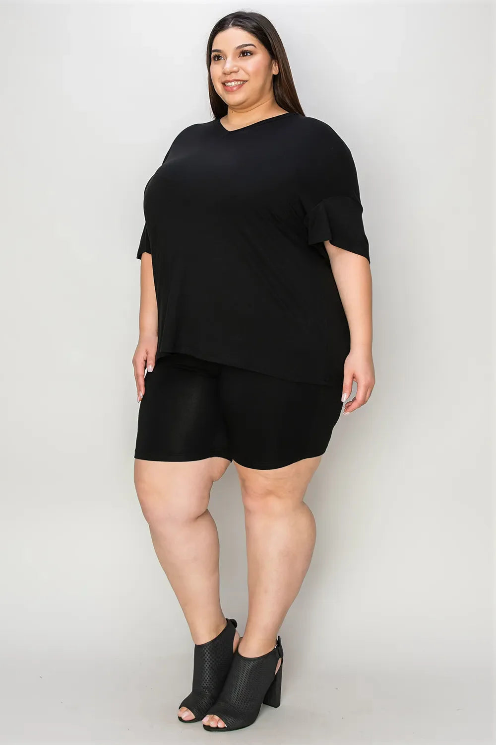 Basic Bae Bamboo Full SizeV-Neck Drop Shoulder T-Shirt and Shorts Set