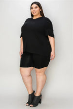 Basic Bae Bamboo Full SizeV-Neck Drop Shoulder T-Shirt and Shorts Set