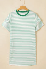 Casual Striped T-Shirt Dress with Pockets