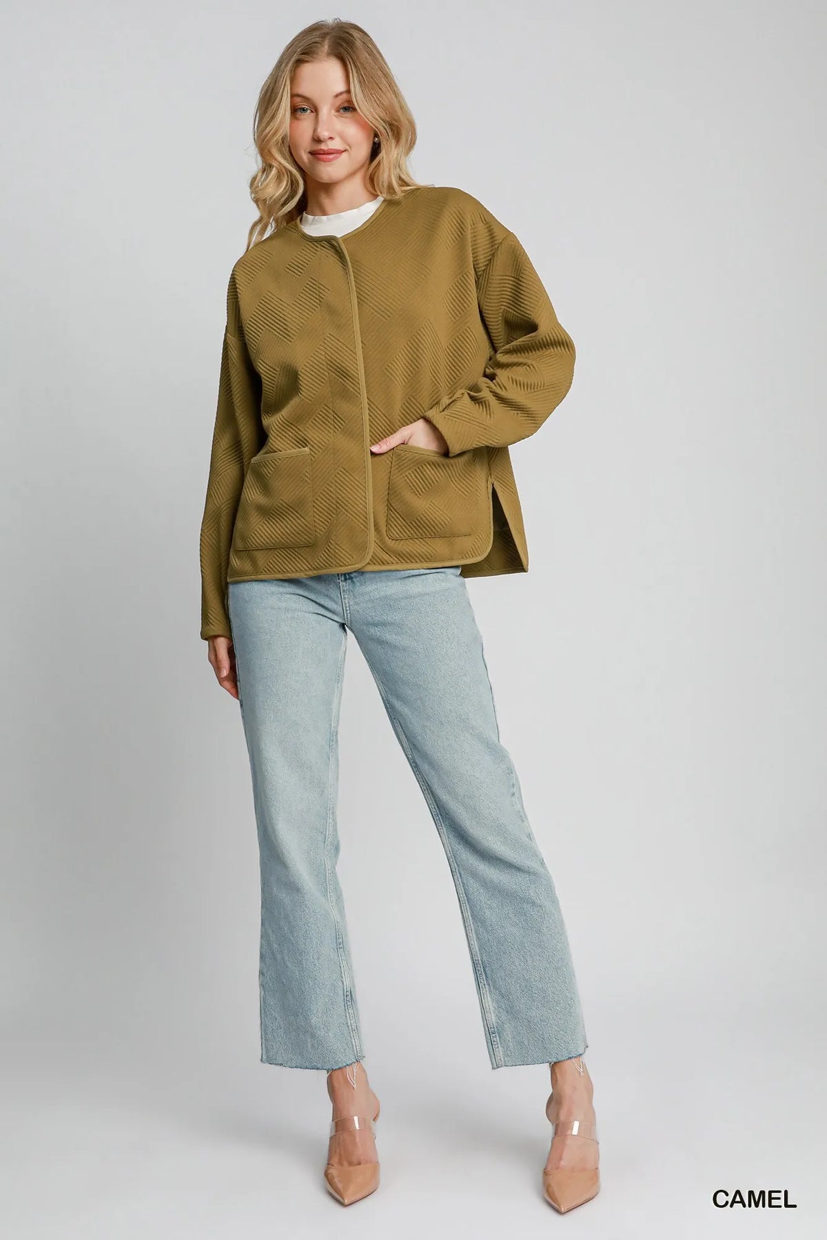 Umgee Textured Jacquard Jacket