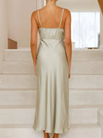 Satin Asymmetrical Midi Dress
