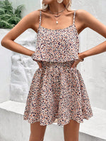 Printed Spaghetti Strap Romper