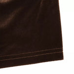 Lace Trim V-Neck Velvet Blouse