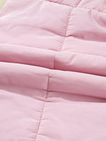 Stand Neck Flutter Sleeve Snap Button Puffer Vest