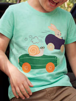 Children's Snail and Bunny Race Graphic Short Sleeve T-Shirt