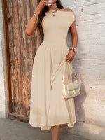 Single Shoulder Dress with Pockets