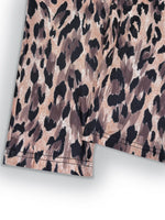 Round Neck Top and Leopard Pants Set