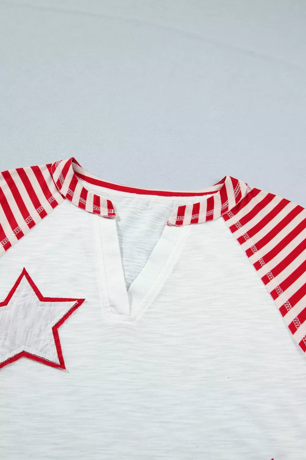 Star Detail Flag Inspired Short Sleeve Top